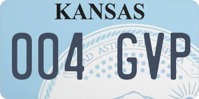 KS license plate 004GVP