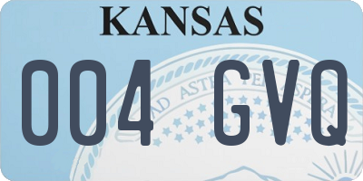 KS license plate 004GVQ
