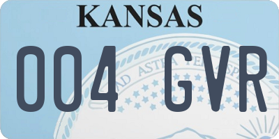KS license plate 004GVR