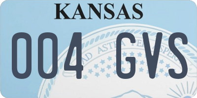 KS license plate 004GVS