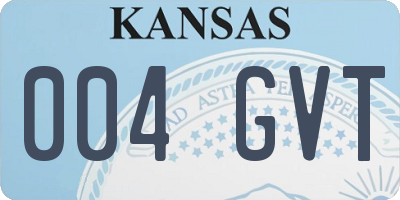 KS license plate 004GVT