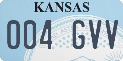 KS license plate 004GVV