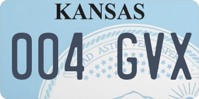 KS license plate 004GVX