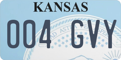 KS license plate 004GVY