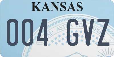KS license plate 004GVZ