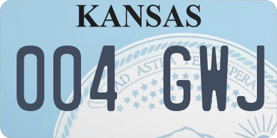 KS license plate 004GWJ