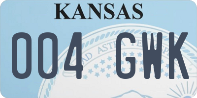 KS license plate 004GWK