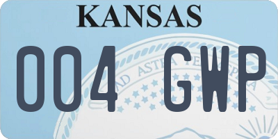 KS license plate 004GWP