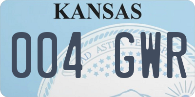 KS license plate 004GWR