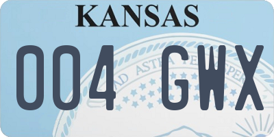 KS license plate 004GWX