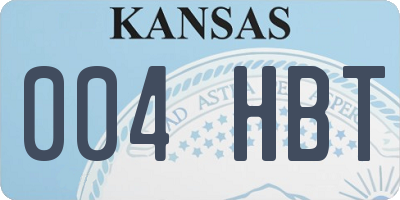 KS license plate 004HBT