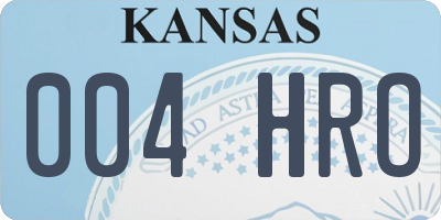 KS license plate 004HRO