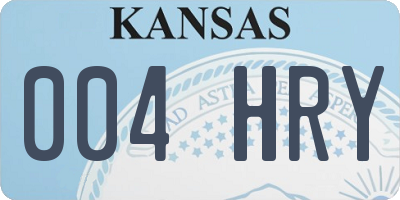KS license plate 004HRY