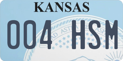KS license plate 004HSM