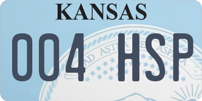 KS license plate 004HSP