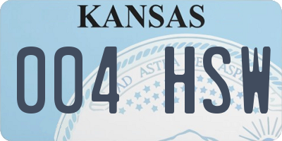 KS license plate 004HSW