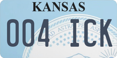 KS license plate 004ICK