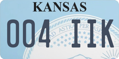 KS license plate 004IIK