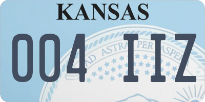 KS license plate 004IIZ
