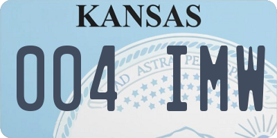 KS license plate 004IMW
