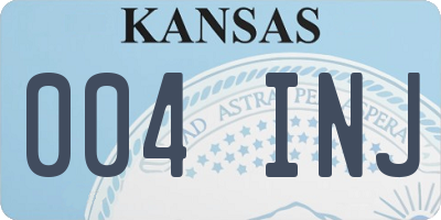 KS license plate 004INJ