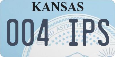 KS license plate 004IPS