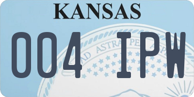 KS license plate 004IPW