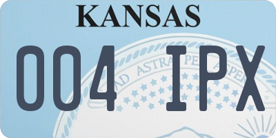 KS license plate 004IPX