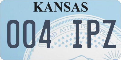 KS license plate 004IPZ