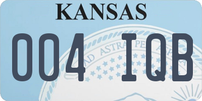 KS license plate 004IQB