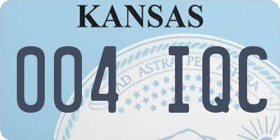 KS license plate 004IQC