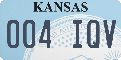 KS license plate 004IQV
