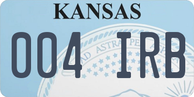KS license plate 004IRB