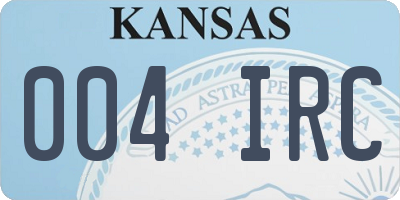 KS license plate 004IRC