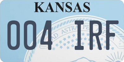KS license plate 004IRF