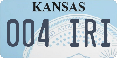 KS license plate 004IRI