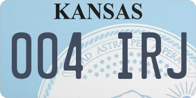 KS license plate 004IRJ