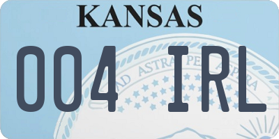 KS license plate 004IRL