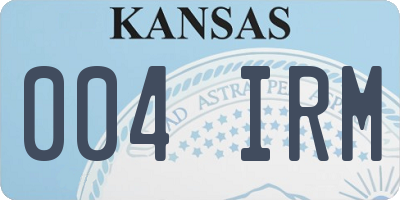 KS license plate 004IRM