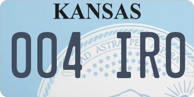 KS license plate 004IRO