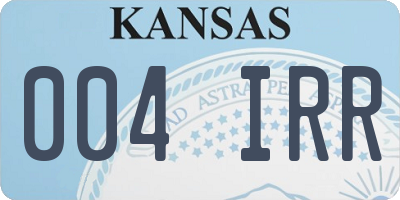KS license plate 004IRR