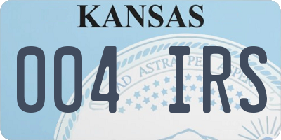 KS license plate 004IRS