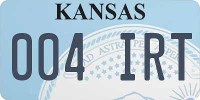 KS license plate 004IRT
