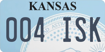 KS license plate 004ISK