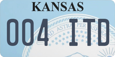 KS license plate 004ITD