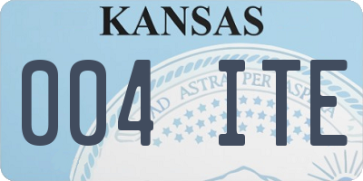 KS license plate 004ITE