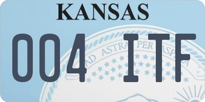 KS license plate 004ITF