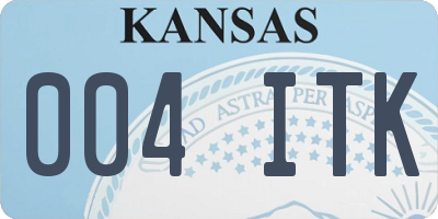 KS license plate 004ITK