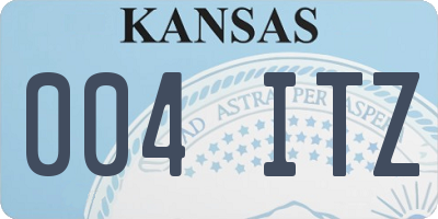 KS license plate 004ITZ