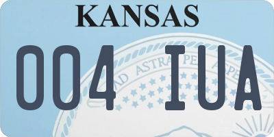 KS license plate 004IUA